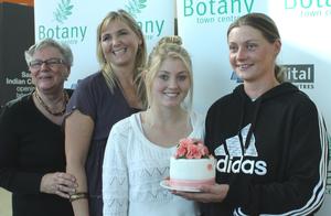 Mother and daughter teams (L-R) Joyce and Paula Midgley with Kayla and overall best mum winner Melany Adams